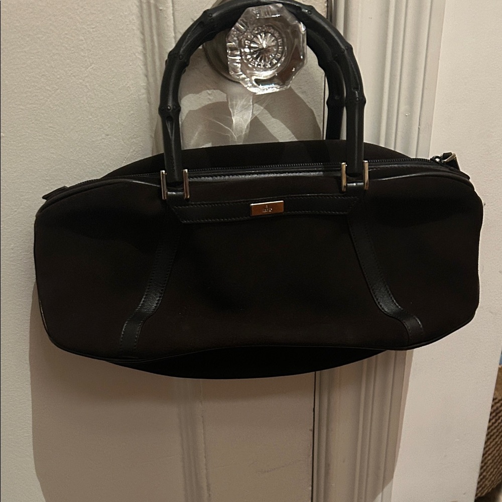 Gucci Black Bamboo Handle Bag